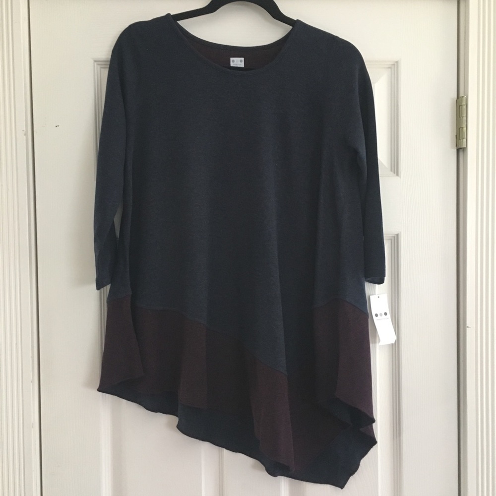 Three Dots asymmetrical tunic top